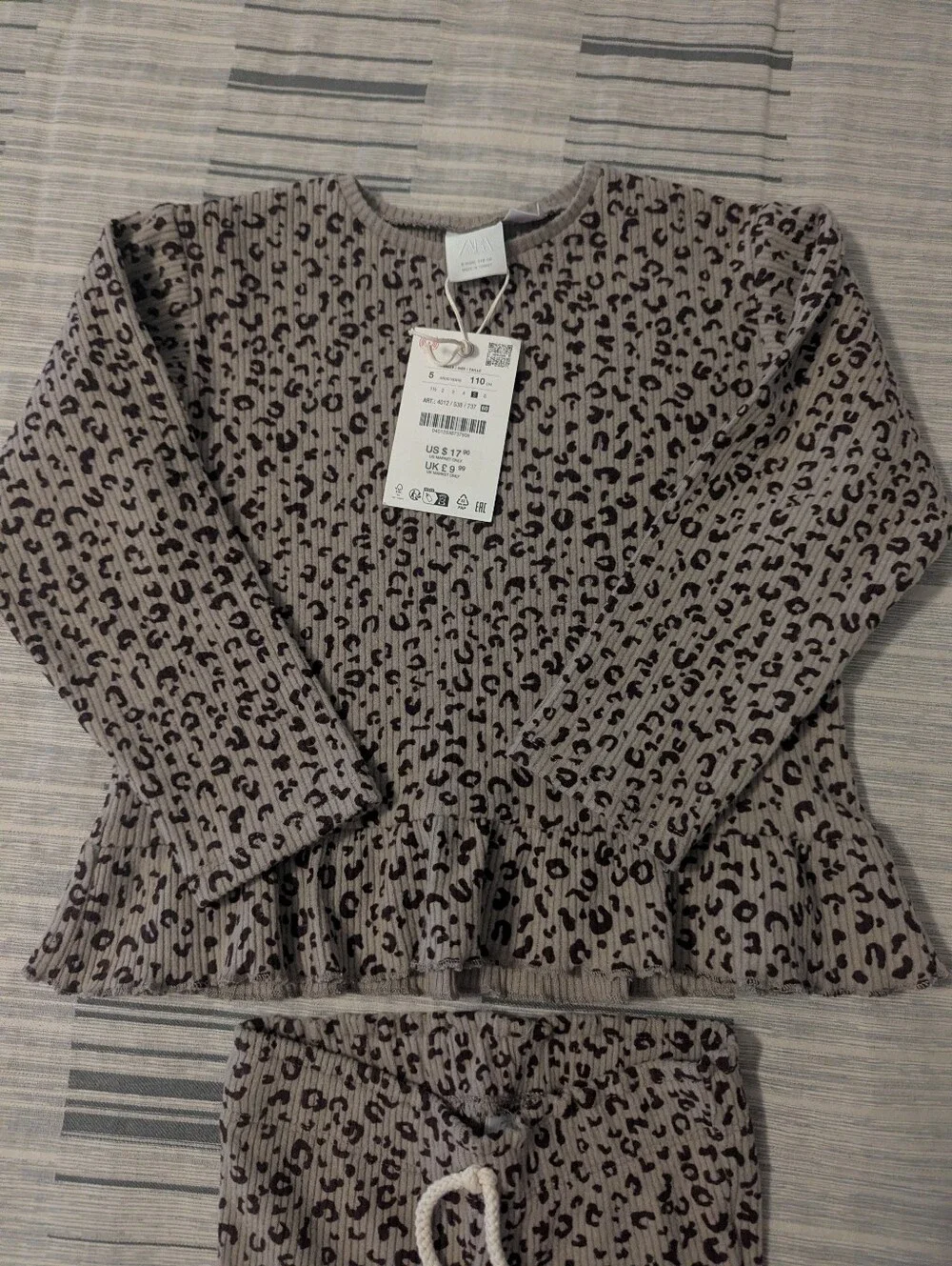 Zara Girls Leopard Print Ruffle 2 Piece Set - NWT